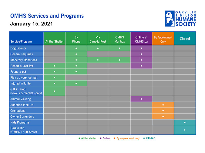 OMHS Reopen Services Chart Jan15 800px OMHS Reopen Services Chart Jan15 800px - Appointment-Only Access to the Shelter Due to COVID-19