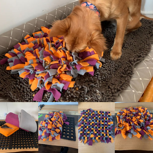 Too hot to play outside? Try a snuffle mat inside!